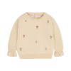 Beige gebreide trui met bloemetjes - Knitted sweater vanilla 